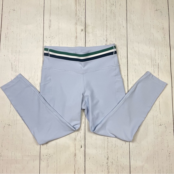 Athleta Pants - Athleta Interval Stash 7/8 Stripe‎ Tights